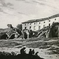 Fig.2: Santa Maria Capua Vetere, the ancient theatre in an engraving by Carlo Labruzzi, end of the eighteenth century.