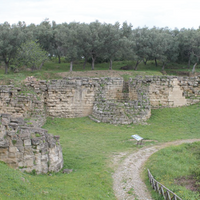 Fig. 10. Fortified site of Castiglione di Paludi. Photo from hall with view of the two towers. (Image by Author).