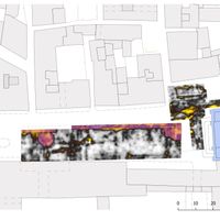Fig. 4. Principal GPR anomalies that can be linked to modern structures.