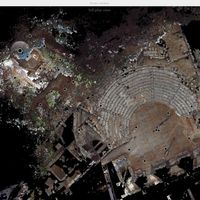 Fig. 1. Laser Scanner survey of the Temple area on the terrace above the Theater (by M. Silani)