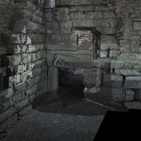 Fig. 7. Points cloud of the Lion's Gate with RGB color data (by M. Benfatti)