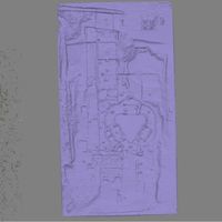 Fig. 4. Data processing in Photoscan. Dense point cloud computation through DSM algorithms; Solid mesh model obtained by point triangulation; Textured model by projection of images.