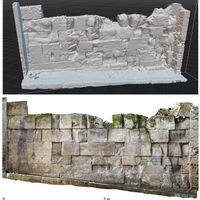 Fig. 6. Three-dimensional model of the surfaces (Digital Surface Model) and their relative orthophoto