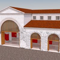 Fig. 5. Hypothetical reconstruction of the Burnum civil basilica (Campedelli, Giorgi 2018, 71)