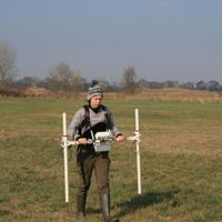 Fig. 3. Magnetometer survey at Spina (Photo Sophie Hay).