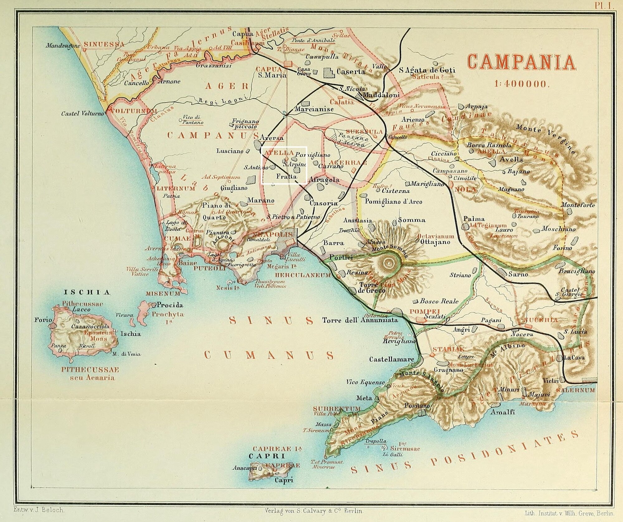 Figure 4 - Atella in the context of ancient Campania (J. Beloch, 1890).
