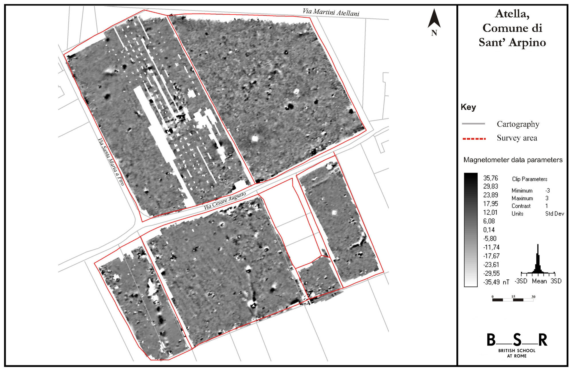 Figure 10 - Magnetometry survey results (S. Kay).