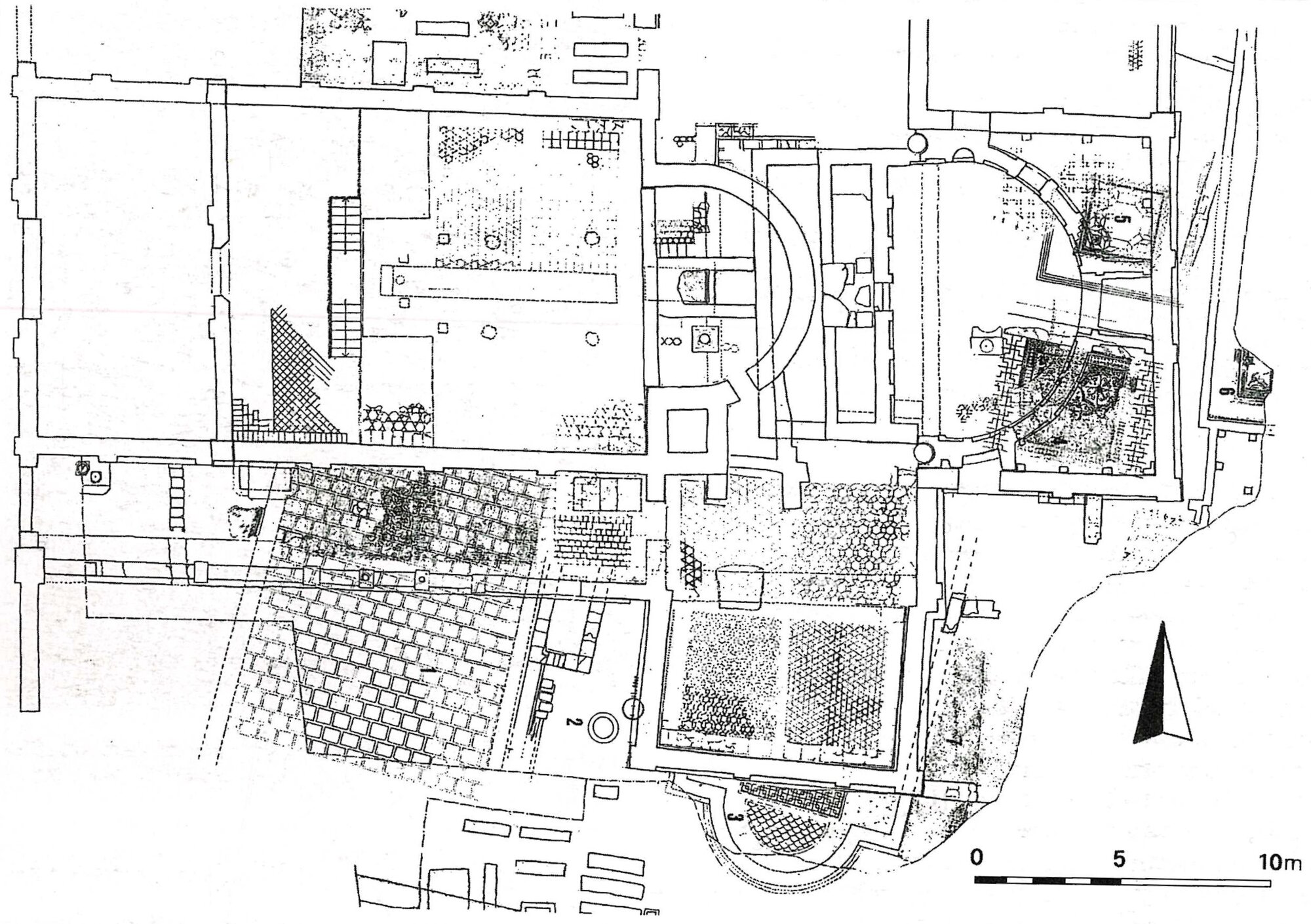 Figure 3 - Plan of the domus under the basilica of Santa Croce (Manzelli 2000).