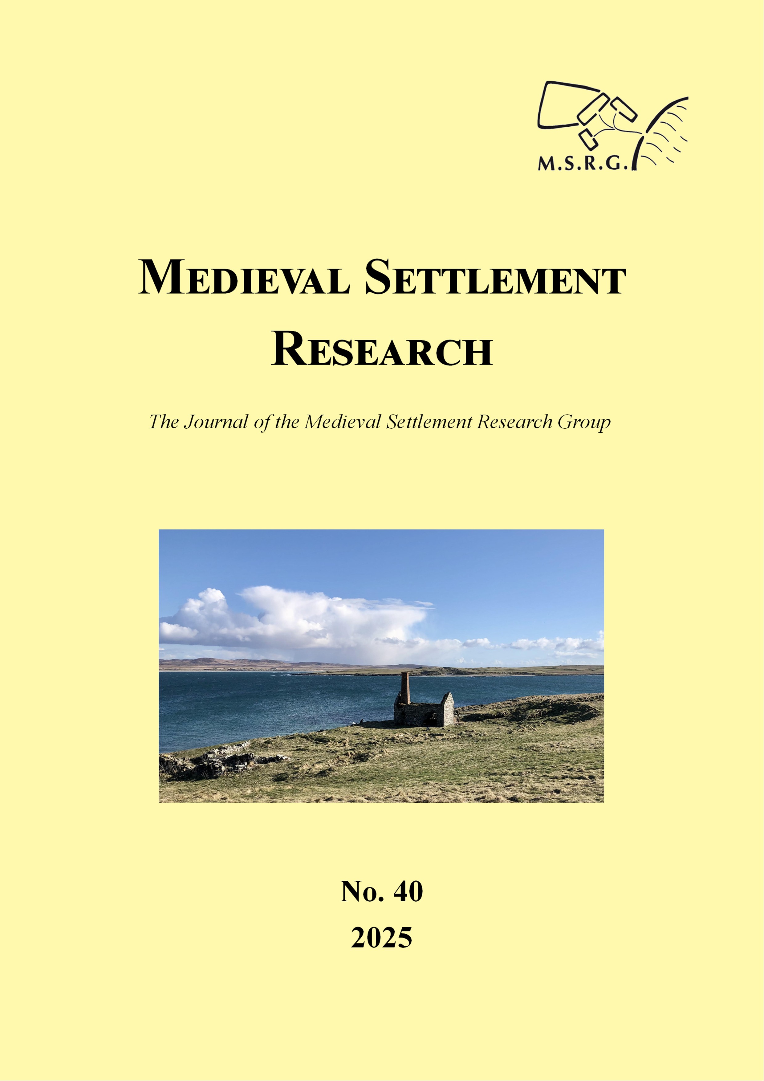 Front cover of Medieval Settlement Research No. 40, featuring a photograph of a scene in the Hebrides