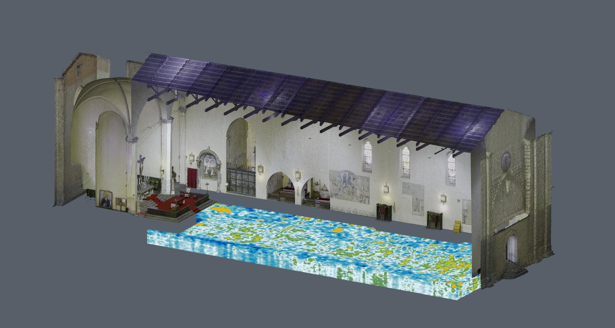 High resolution spatial documentation of Renaissance church interiors through multiple non-invasive survey techniques