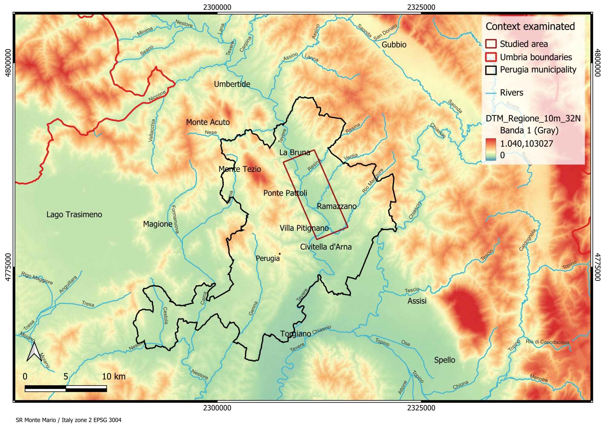 Contribution to the Archaeological Map of Umbria (CAU): a diachronic analysis of the territory to the northeast of the city of Perugia, Upper Tiber Valley, Umbria
